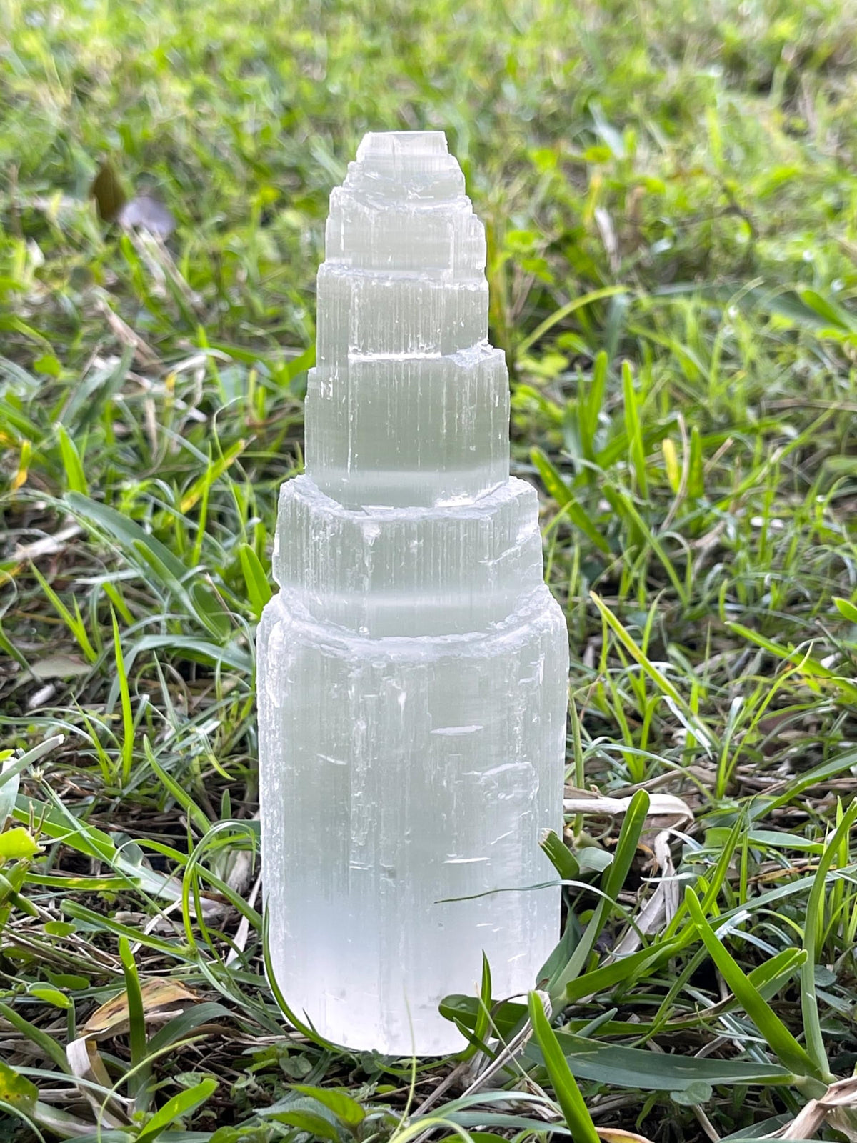 GAF TREASURES Large Selenite Skyscraper Tower 6" Tall, Selenite Skyscraper, Selenite Point, Gypsum Crystal, Healing Crystals (6")