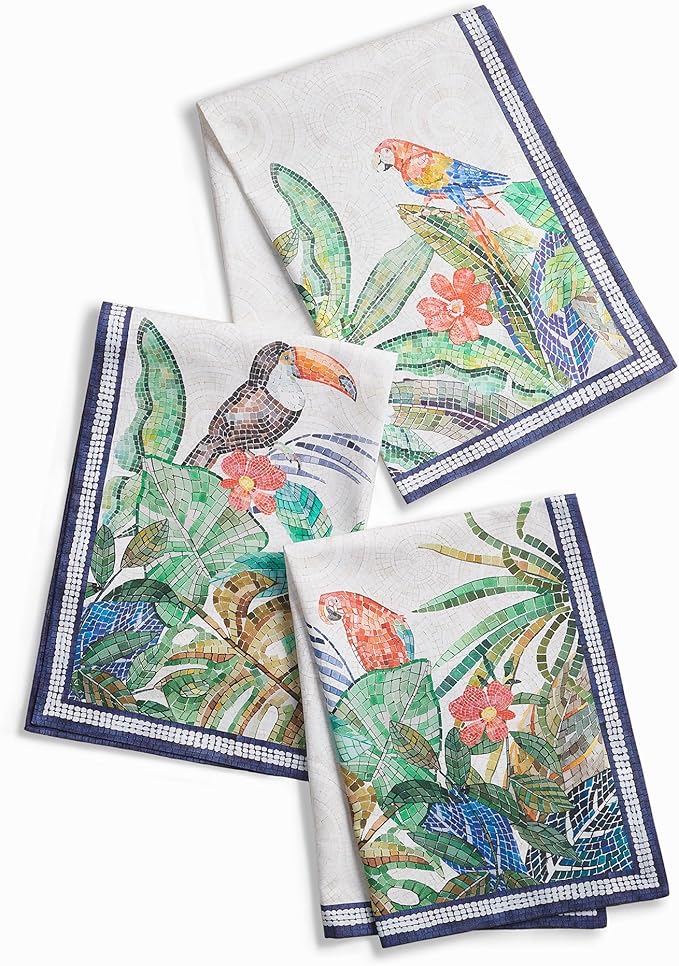 Maison d' Hermine Kitchen Towel 100% Combed Cotton Premium Set of 3 Soft