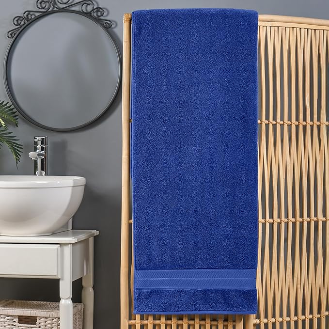 Elegant Comfort Three Line Popcorn Extra Large Luxury Bath Towel