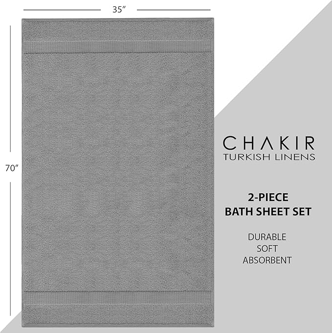 Chakir Turkish Linens, 100% Cotton Premium Quality Turkish Bath Sheets