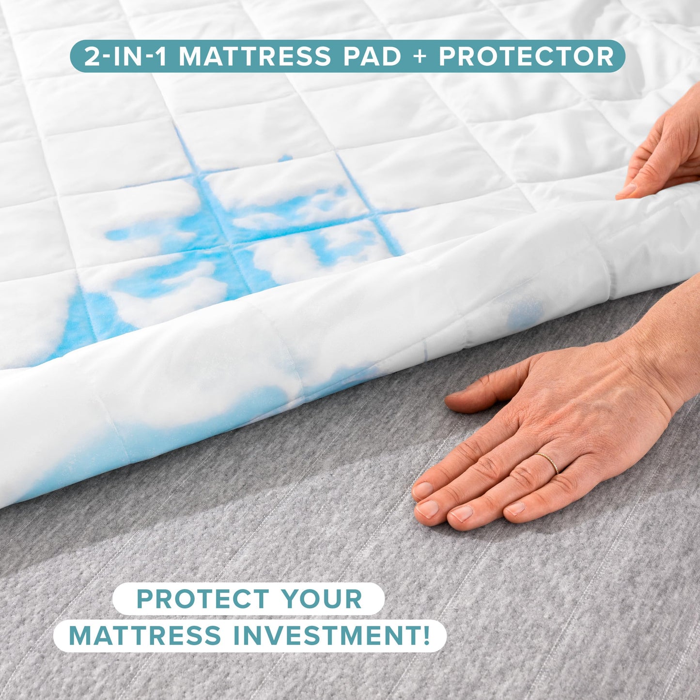 Bare Home Waterproof Quilted Mattress Protector - Cooling Mattress Pad - Protect Against Spills - Easy Wash - Fitted Mattress Cover - Dorm Essentials - Stretch-to-Fit up to 15 Inches Deep (Twin XL)