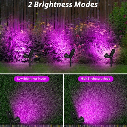 T-SUN [2 Pack] LED Solar Spotlights, Waterproof Outdoor Security Landscape Lamps, Auto-on/Auto-Off by Day, 180 Angle Adjustable for Tree, Patio, Yard, Garden, Driveway, Stairs, Pool Area(Purple)
