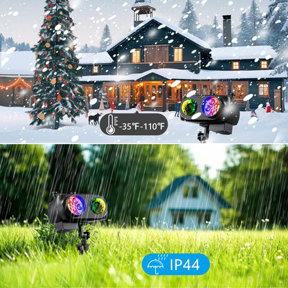 Nazuwke Halloween Christmas Projector Lights Outdoor, 2025 Upgrade Holiday Projection Light with Remote, 3D Ocean Wave & 72 HD Patterns, Waterproof Snowflake Projector for Xmas Party Yard Decor