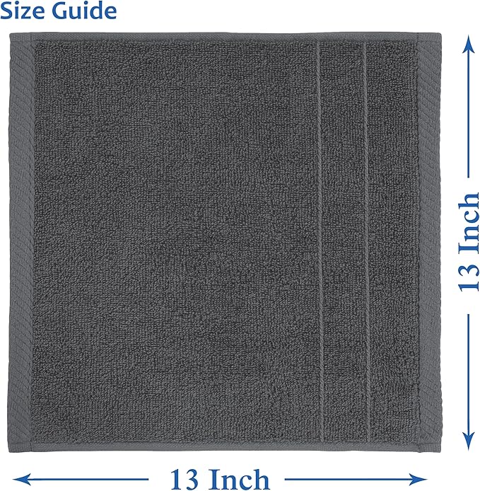 Casa Platino Wash Cloths Pack of 12-100% Cotton Washcloths