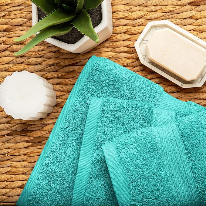 SUPERIOR Solid Egyptian Cotton Towel Set, Hand Towel 20” x 30”, Bath Towel 30”