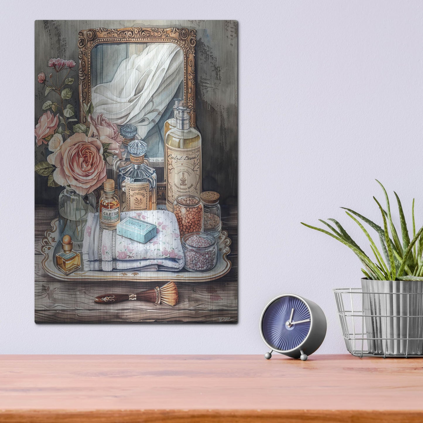 Luxe Metal Art 'Bath Salts' by Momart Metal Wall Art, 12" x 16"