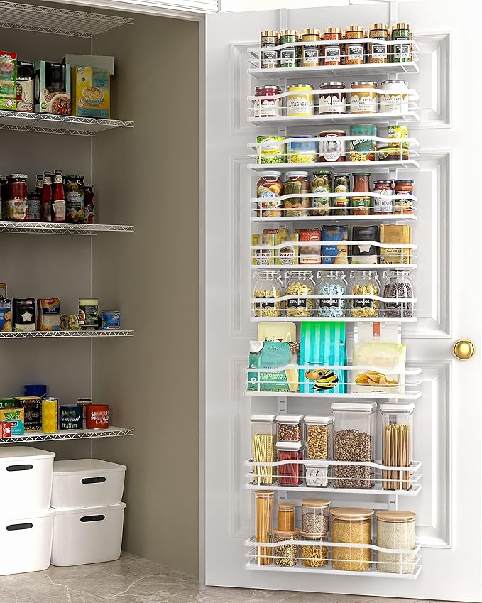 Moforoco White 9-Tier Over The Door Pantry Organizer, Pantry Organization And