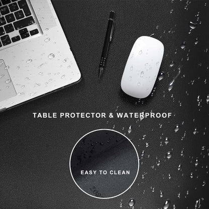 ZORESYN Leather Desk Mat 31.5 x 23.6 Inch (Black) - Extended Widen Mouse Pad, Waterproof Faux Leather Desk Pad with Non-Slip Base for Office & Home