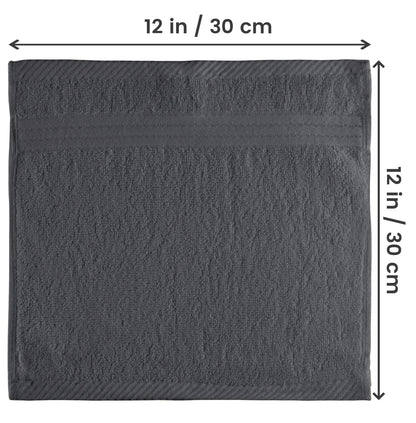 Utopia Towels - 12 Pack Luxury Flannel Face Cloth Set (30 x 30 CM) 100% Cotton Ring Spun, Highly Absorbent and Soft Feel Washcloths for Bathroom, Spa, Gym, and Face Towel (Grey)