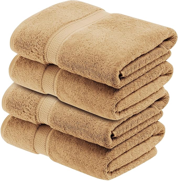 Superior Egyptian Cotton Pile Bath Towel Set of 4, Ultra Soft Luxury Towels
