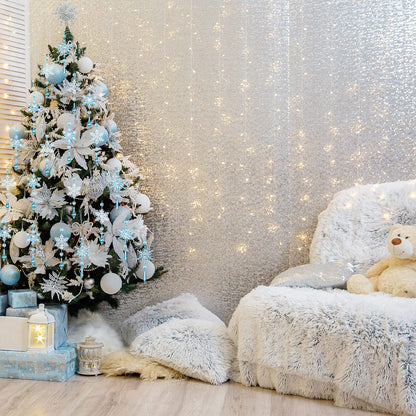 Boao Light Blue 15 Pcs Crystal Snowflake Ornaments for Christmas Tree Acrylic Snowflake Winter Wonderland Decorations for Party Favor Celebration