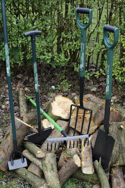 Set of 5 Gardening Tools, Shovel, Fork, Rake, Hoe, Edging Spade