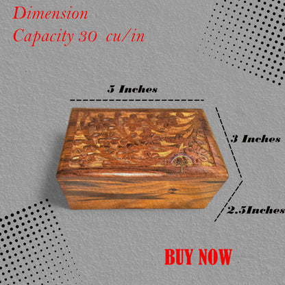 Handcrafted Wooden Urn Box for Human & Pet Ashes – Small Engraved Cremation Memorial Keepsake – Decorative Burial Box for Dogs, Cats, and Loved Ones