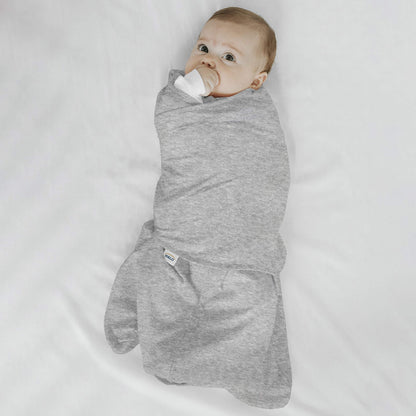 HALO Baby Sleeping Bag Swaddle | 1.5 TOG SleepSack | 100% Cotton, Heather Grey Sleeping Sack For Newborn Babies | Easy Zip Access Nappy Change | Wearable Blanket Grow Bag | Boys & Girls, 0-3 Months