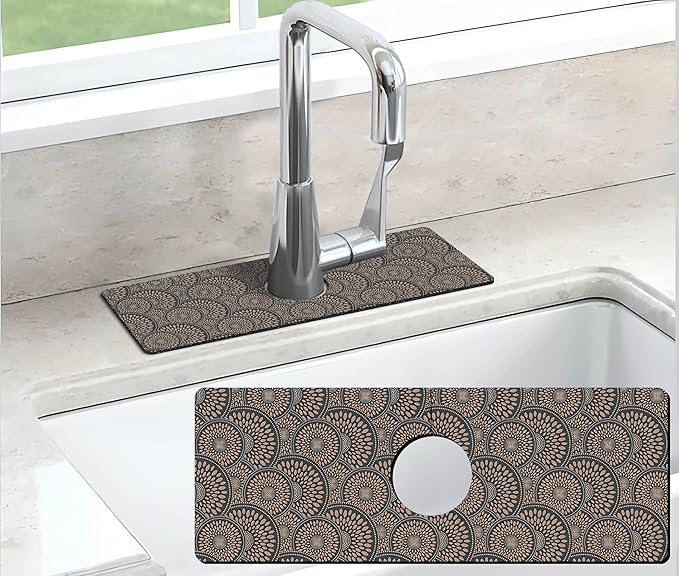 Kitchen Sink Splash Guard Faucet Mat Super Absorbent Fast Drying Mat Sink