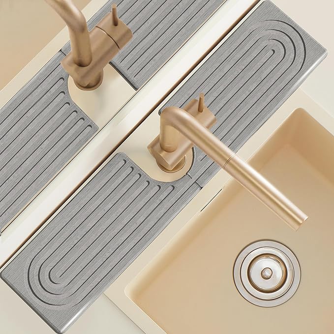 Diatomite Sink Faucet Splash Guard U Shape, Modern Faucet Handle Drip Catcher
