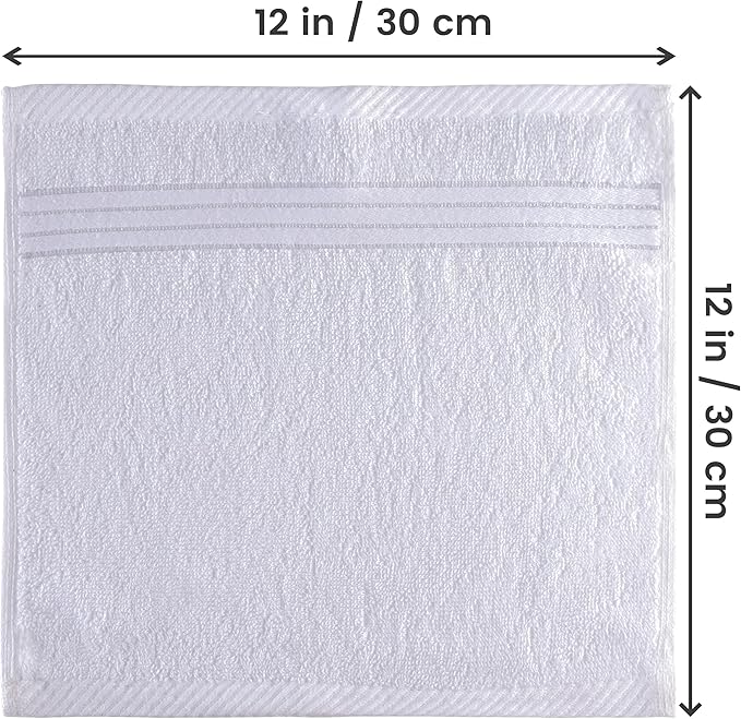 Utopia Towels Wash Cloths Set, 12 by 12 Inches, 100% Cotton Ring Spun, Highly