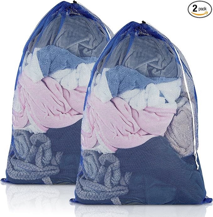 2 Pack Mesh Laundry Bags, 23 x 34 Inches Heavy Duty Mesh Laundry Bag, Large