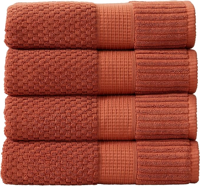 NY Loft 100% Cotton 4 Pack Bath Towel Set| Super Soft & Absorbent Quick-Dry
