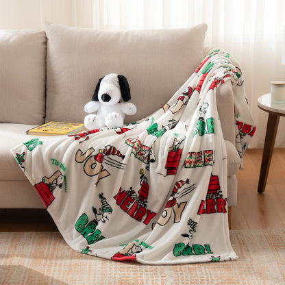 Berkshire Blanket Peanuts VelvetLoft Cute Character Snoopy Plush Throw Blanket,Peanuts Snowy Scene,Throw 55 in x 70 in (Official Peanuts® Product)