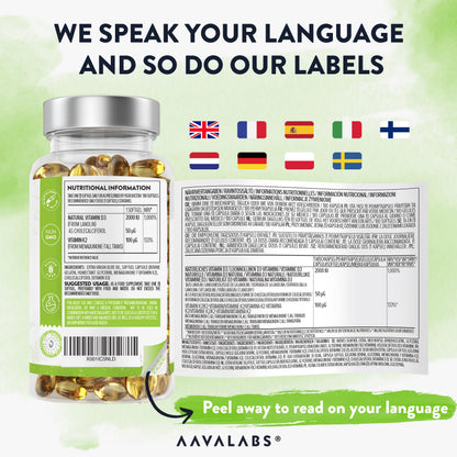 Vitamin D3 K2 MK7 (99.9% All-Trans) with Extra Virgin Olive Oil - 180 Softgels D3 and K2 Vitamin Supplements