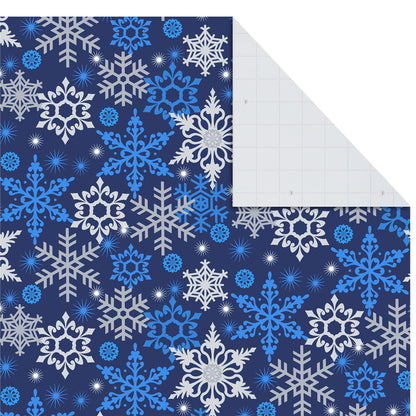 Hallmark Christmas Flat Wrapping Paper Sheets with Gift Tag Seals - Snowflakes, Deer, Tartan Plaid Gift Wrap Paper (12 Sheets, 16 Gift Tag Stickers) for Holiday Parties, Hanukkah, Winter Weddings