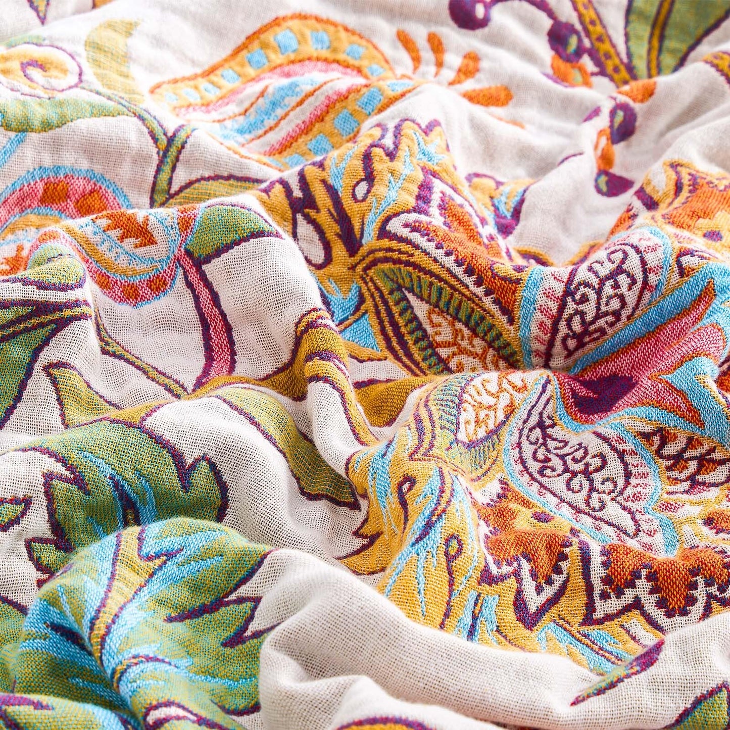 XIBLC Boho Throw Blanket for Bed, 100% Cotton Soft Rustic Quilt Fall Blanket, 60"x80" Floral Printed Farmhouse Decor Bed Blankets, All Season Rustic Reversible Bohemian Throw Quilt