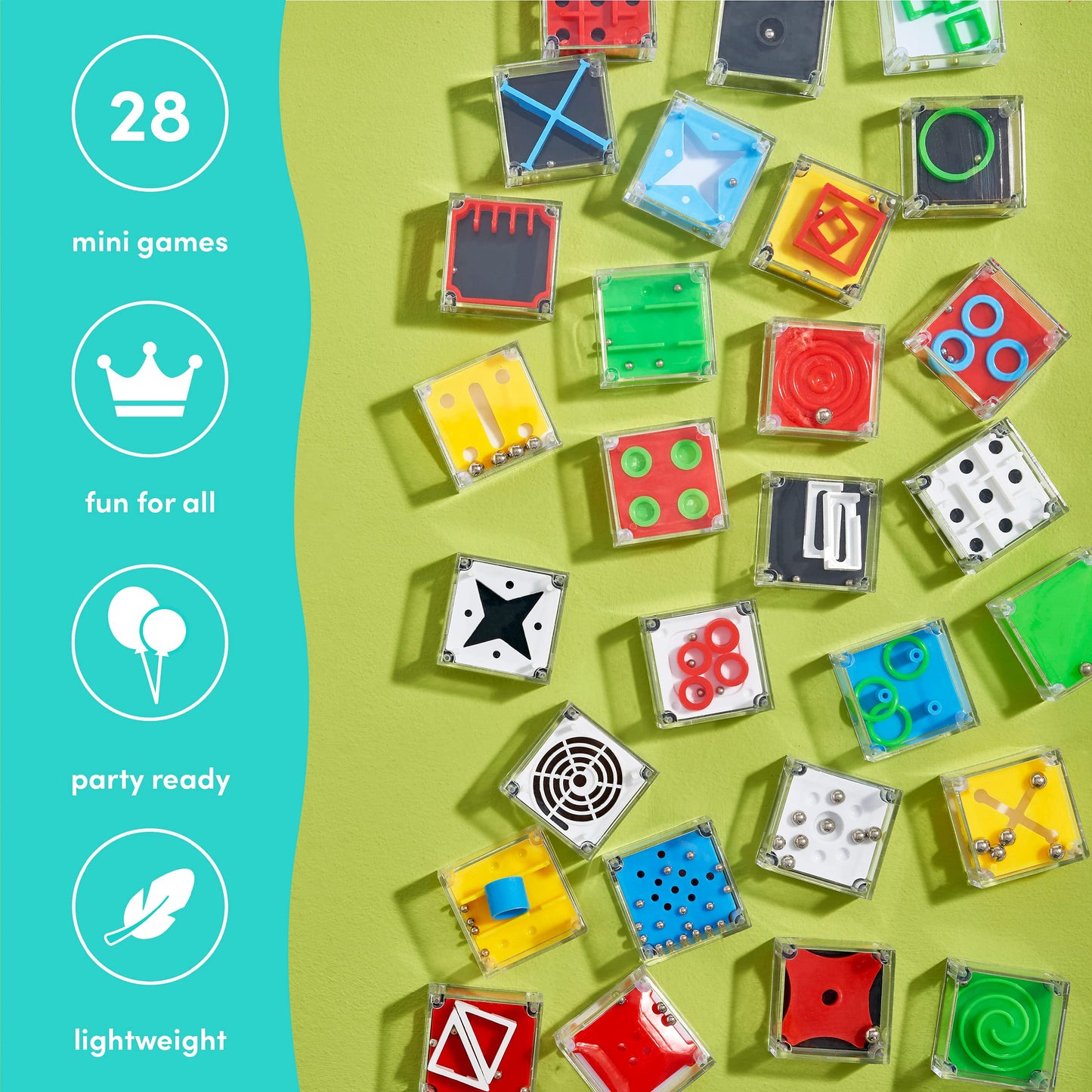 THE TWIDDLERS 28 Mini Maze Puzzle Cube Game Brain Teaser Challenge, Assorted Difficulties, Perfect Kids Science Party Bag Favours, Christmas Cracker Stocking Fillers, Cool Classroom Rewards
