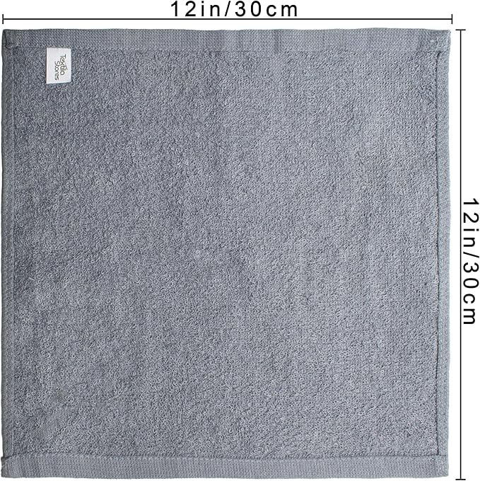 Basic Wash Cloths 12x12 Inches – Bulk Pack of 24 – Grey Color – Soft and