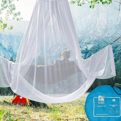 EVEN Naturals Mosquito Net for Bed Tent Adult, Pop-Up Tent, Fly Canopy Mosquito Nets, Bed Tent Double to King, Bed Canopy for Princess Bed, Mosquito Net Travel w/ Travel Bag (1270cm Round x H 221cm)