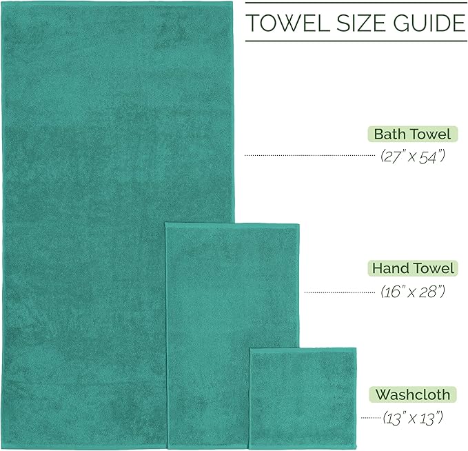 Elegant Comfort Luxury 6-Piece Towel Set, Premium Soft 100% Turkish Cotton