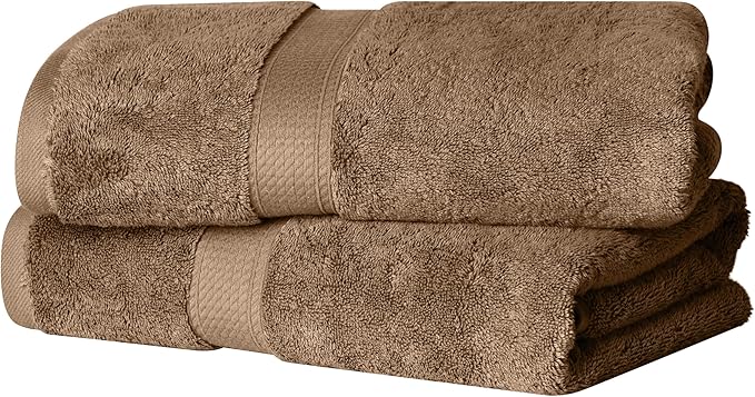 SUPERIOR Egyptian Cotton Pile Bath Towel Set of 2, Ultra Soft Luxury Towels