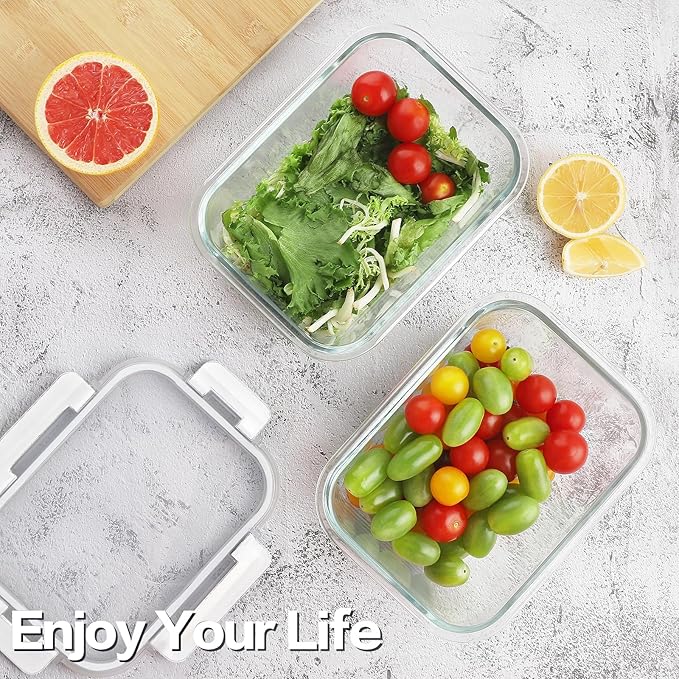 10 Pack Borosilicate Glass Meal Prep Containers