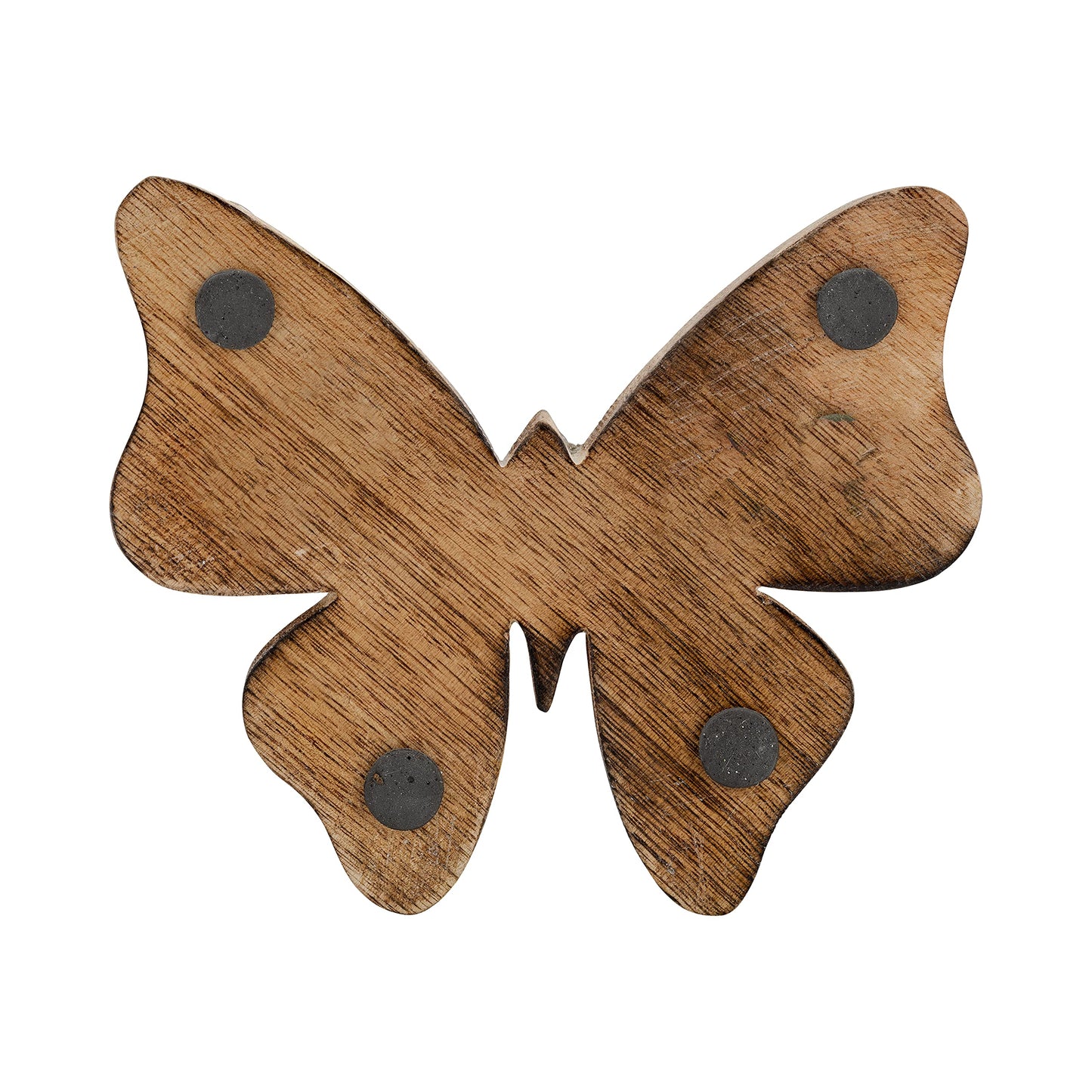 Decorative Sculpture Table Top – Glass Mosaic Butterfly Overmantel Modern Coffee Table Decor - Mango Wood Accent Piece for Coffee Tables, Shelves & Living Rooms – Elegant Home Decor – 5", White