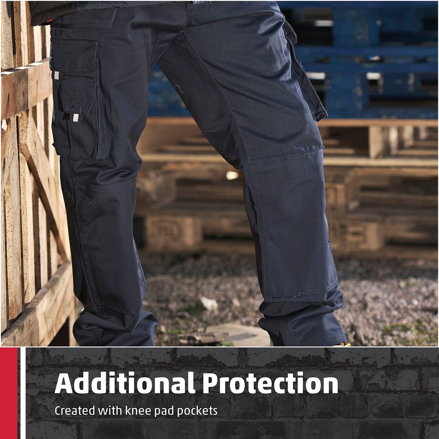 TuffStuff - Pro Work Trousers, 36" Waist, Regular 30" Length - Heavy-Duty Tradesman Trousers with Knee Pad Pockets - Tuck-Away Holster Pockets with YKK Zip & Triple-Stitched Seams - Functional Design
