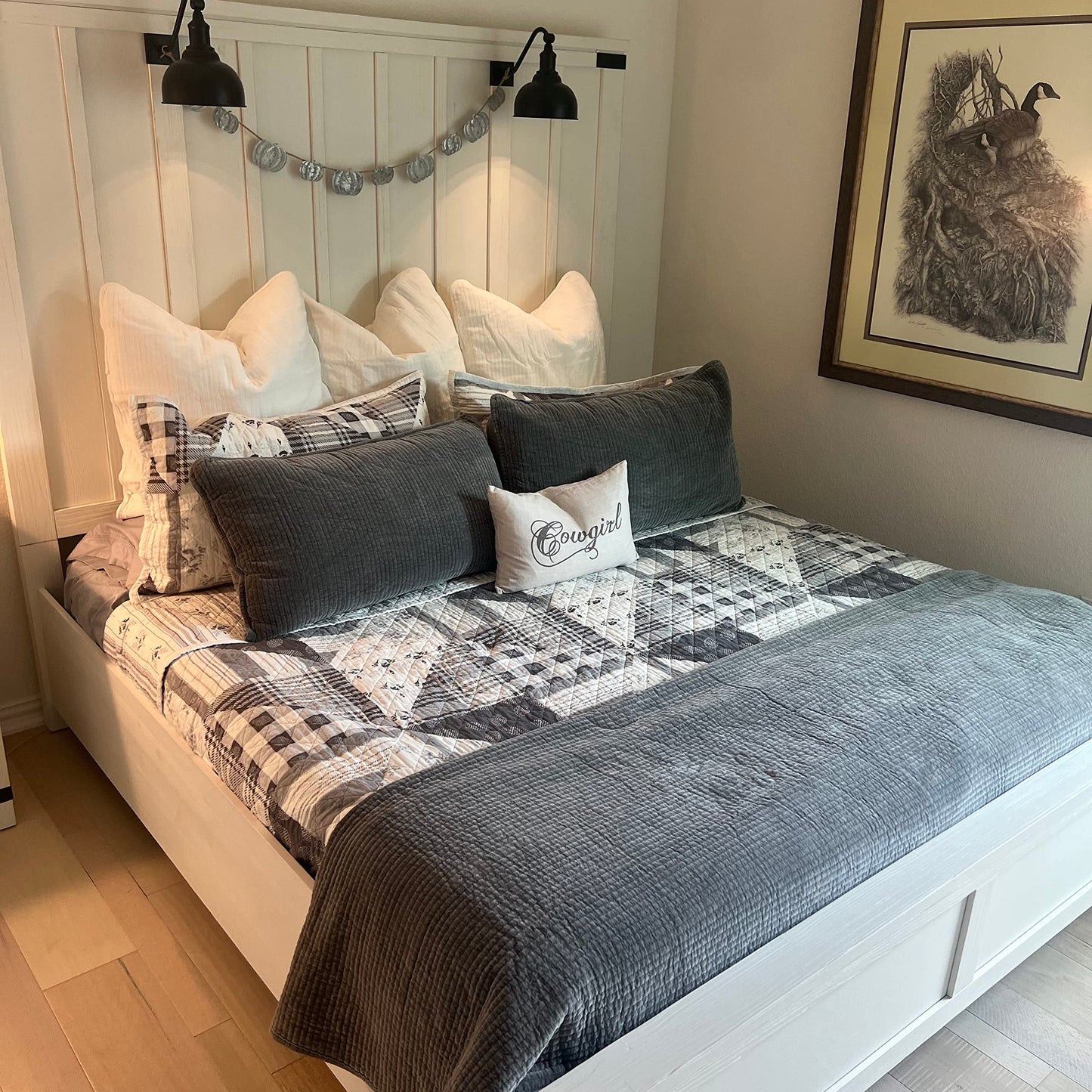 Paseo Road Patchwork Prairie 3 Piece Quilt Set with Pillow Shams, Queen Size, Cotton Reversible Bedding Set Western Farmhouse Style Luxury Bed Set, 1 Quilt, 2 Pillowcase