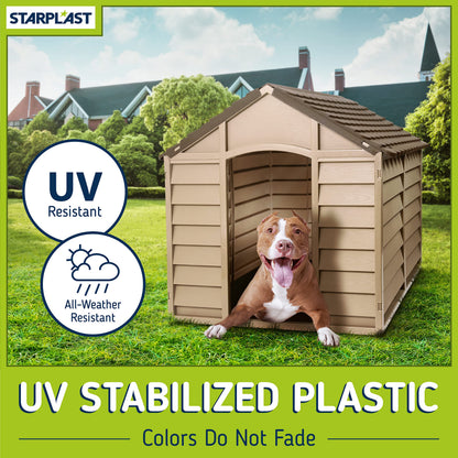 Starplast Mocha / Brown Large Dog House/Kennel