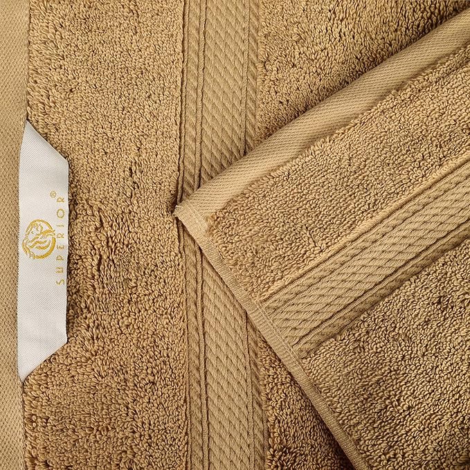 SUPERIOR Egyptian Cotton Pile 8 Piece Towel Set, Includes 2 Bath, 2 Hand