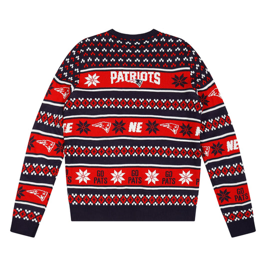 FOCO New England Patriots NFL Big Logo Ugly Sweater - Large