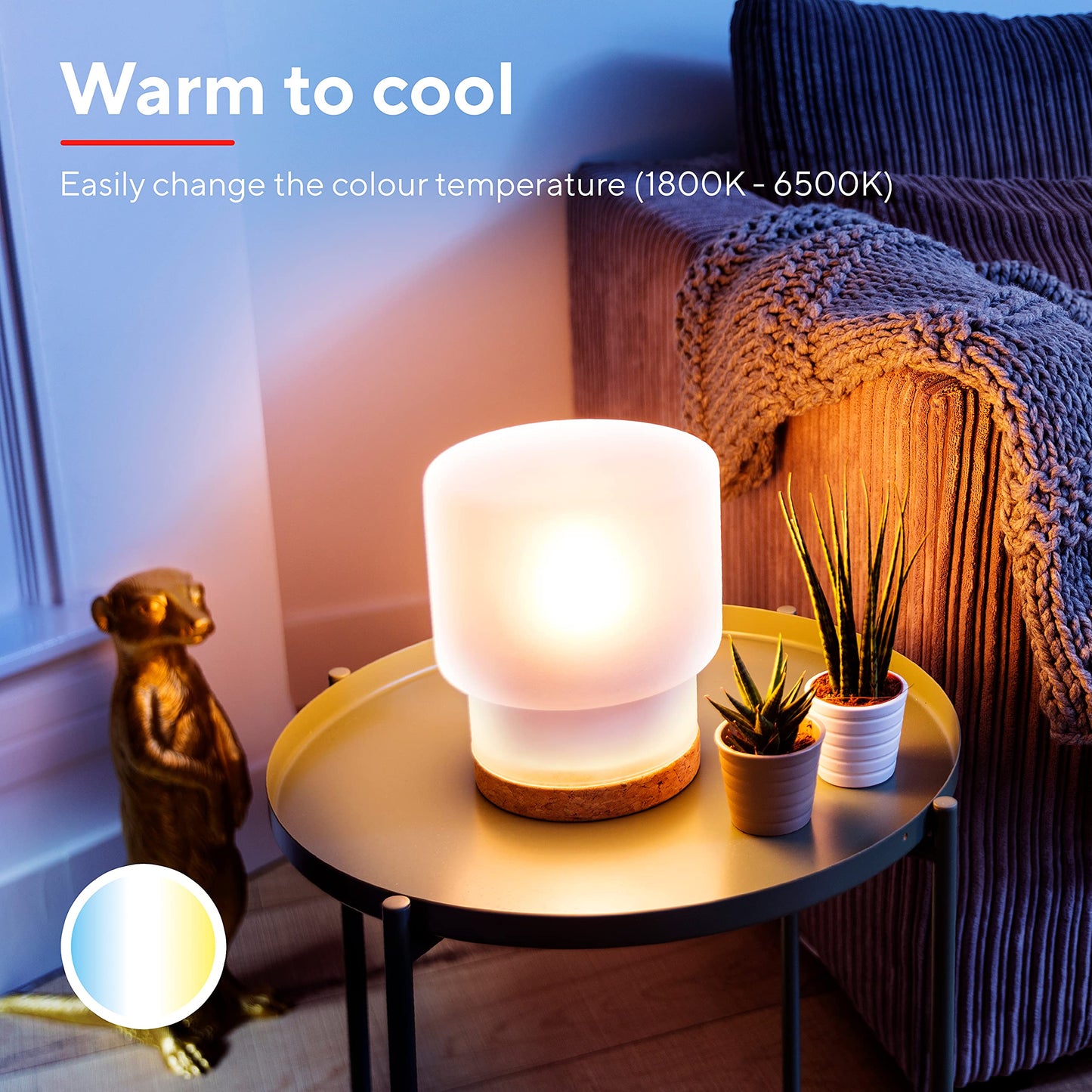 Trust WiFi CCT - E27-71298-02 Smart Bulb, Dimmable LED Bulb, Works with Alexa and Google Home, No Hub, 2.4GHz WiFi Bulb, E27 Screw Bulb, Warm to Cool, White Ambience [Amazon Exclusive] - 2 Pack