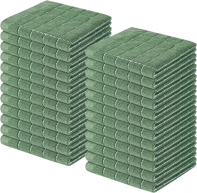 Homaxy 100% Cotton Terry Kitchen Dish Cloths, Ultra Soft and Absorbent Dish