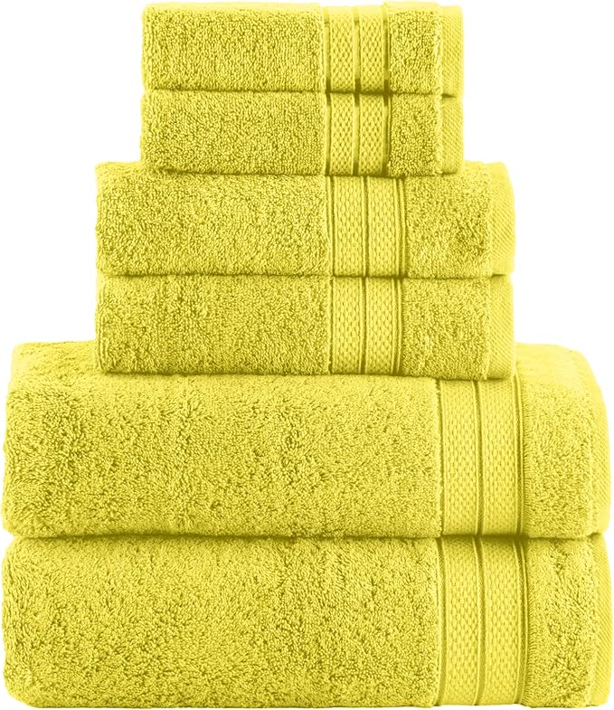 Elegant Comfort Luxury 6-Piece Towel Set, Premium Soft 100% Turkish Cotton