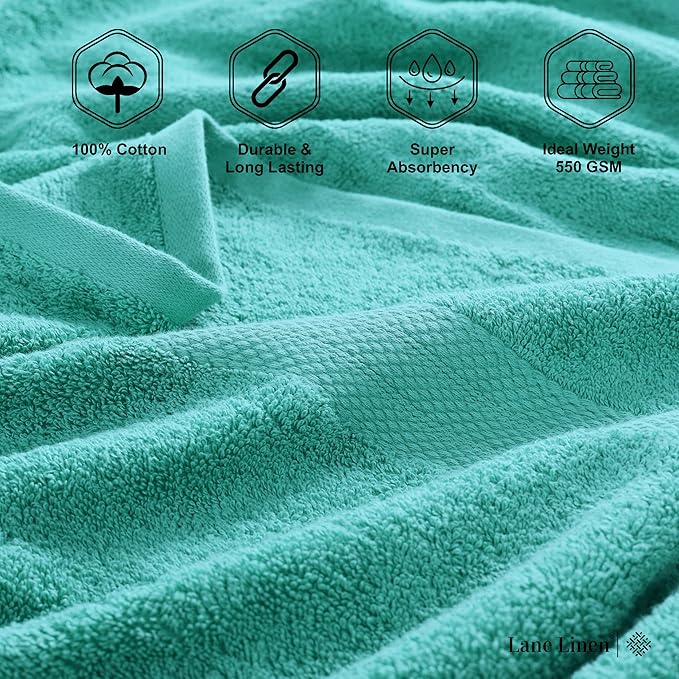 LANE LINEN 100% Cotton Premium Bath Sheets Set of 4