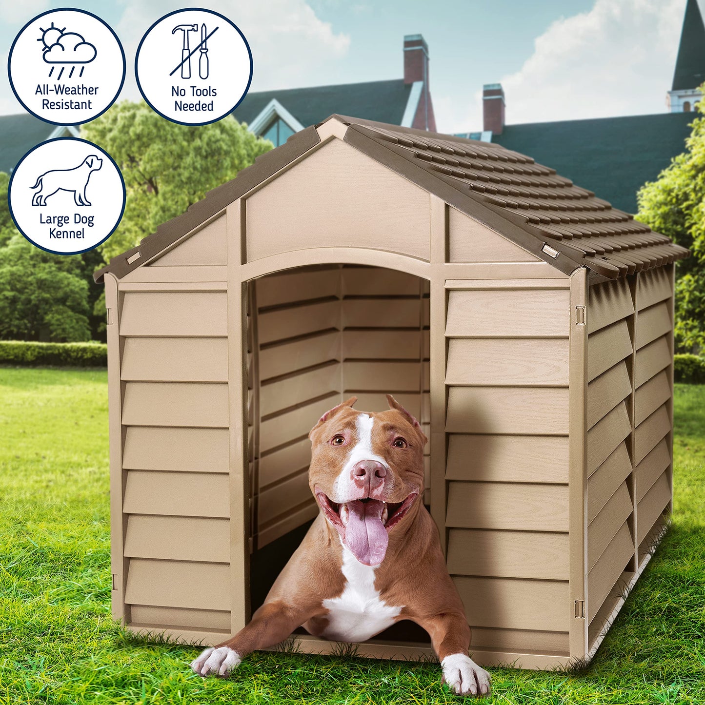 Starplast Mocha / Brown Large Dog House/Kennel