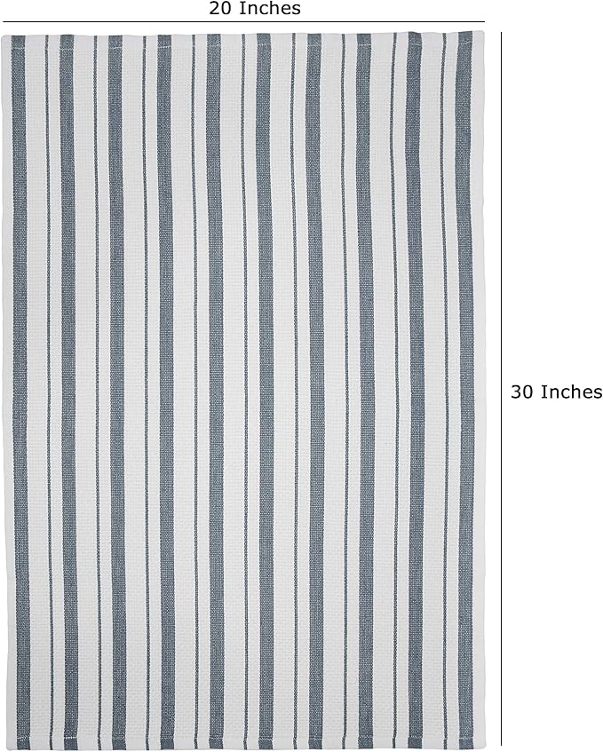 COTTON CRAFT - 4 Pack - Basket Weave Kitchen Towels - Grey - Cotton - Oversized