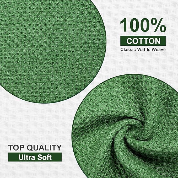 Homaxy 100% Cotton Waffle Weave Kitchen Towels, 13 x 28 Inches Super Absorbent