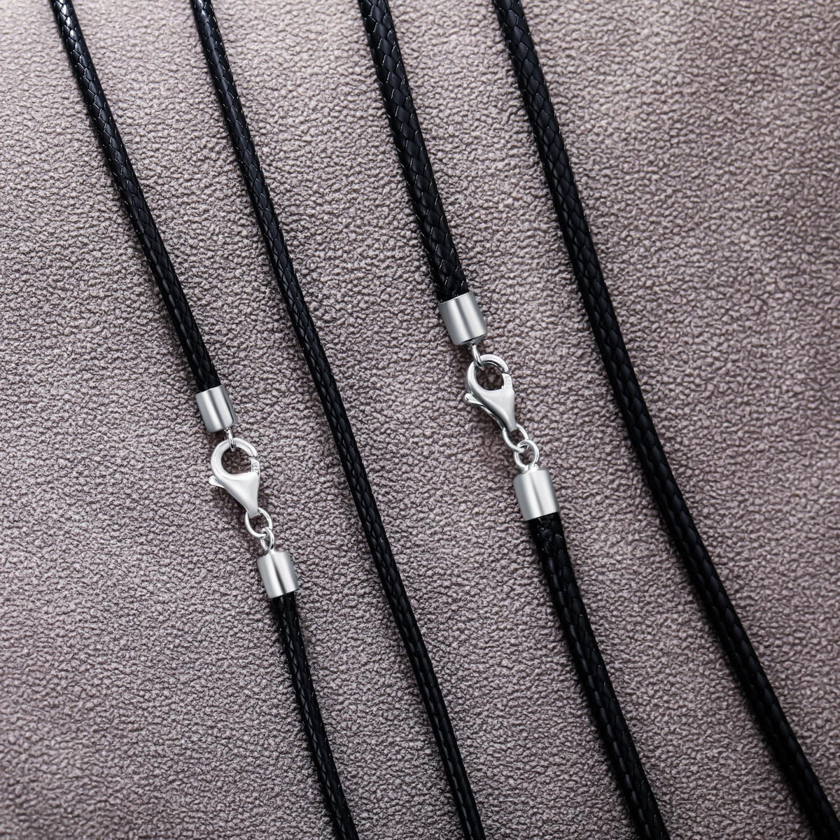 PDTJMTG Leather Necklace Cord 2MM 3MM Leather Chain with Sterling Silver Clasp 18, 20, 22, 24, 26 Inches (18 inches, 2mm)