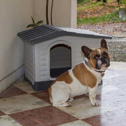 Ferplast Dog Kennel Outdoor DOGVILLA 60 SE, Dog House, Dog Kennel, Draining Bottom, Insulating Base, Removable Roof, Ventilation Grille, Recycled Plastic, 58 x 48 xh 44 cm