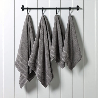 Christy Antalya Large Bath Towels | Set of 4 | 100% Turkish Cotton | 600GSM | Soft Plush Luxury Towel Set | 2 Bath Towels 2 Hand Towels | Quick Dry | Storm Grey