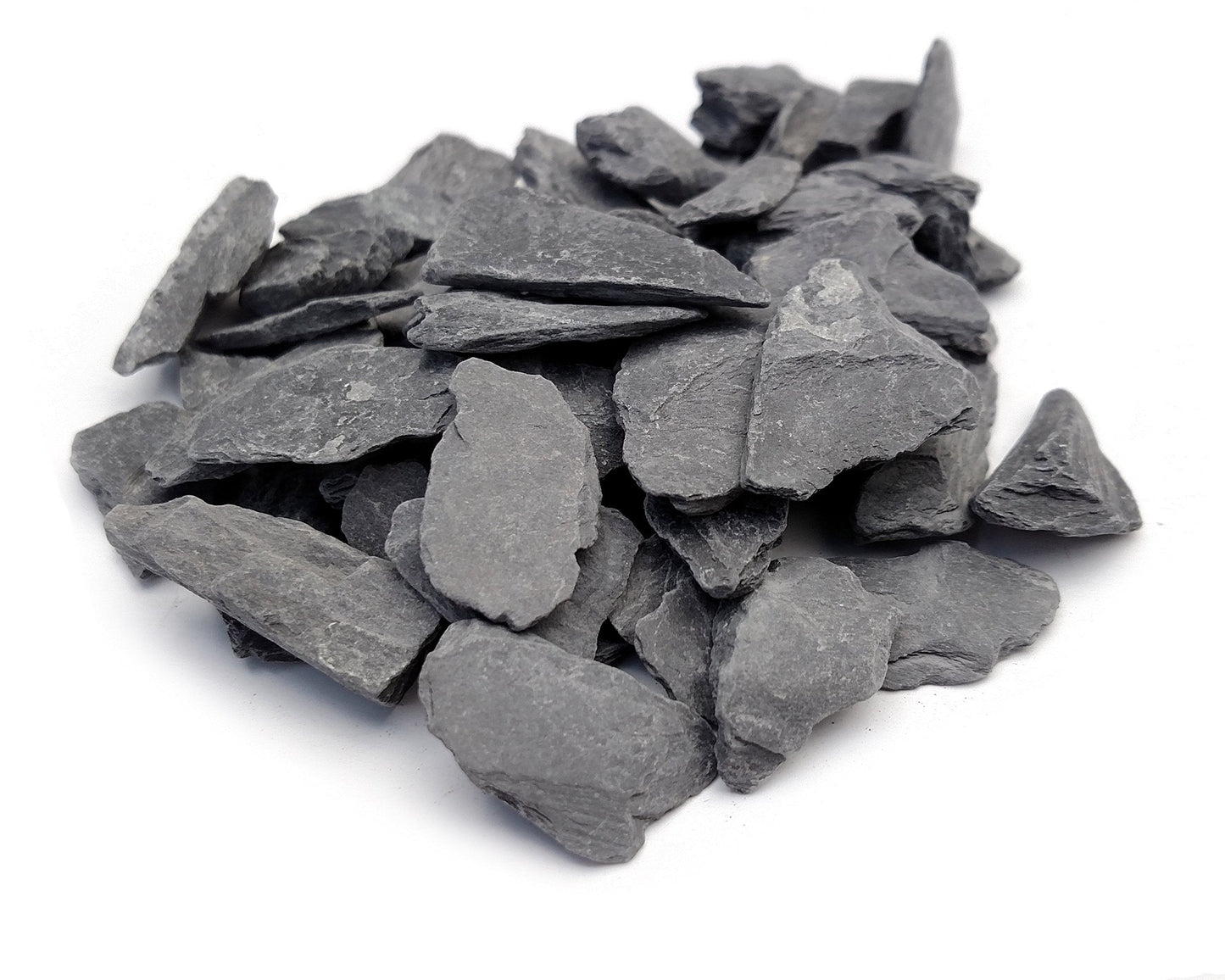 Natural Slate Stone -1/2 to 1 inch. Perfect Size for Miniature or Fairy Gardens, Aquariums, Reptiles, Terrariums, Model Railroads, Dioramas & Wargaming (1lb Grey)